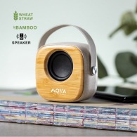 3w speaker with bamboo facade