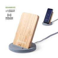 Cement and bamboo support with 5W wireless charge