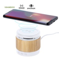 3W bamboo speaker with wireless charger