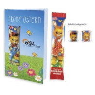 Easter card with chocolate bunny lollipop