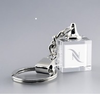 Glass cube key ring