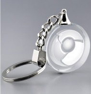 Round glass key ring