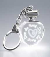 White luminous heart key ring