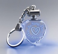 Blue luminous heart key ring