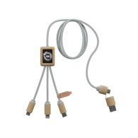 2.4A rapid charge cable with illuminated double logo Stock