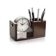Desk clock with pencil pot