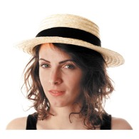 Eco white straw boater picture