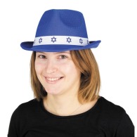 BLUE POLYESTER BAR MITZVAH HAT