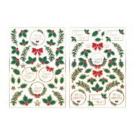 CHRISTMAS HOLLY STICKERS X 70PCS