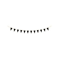 BLACK AND GOLD PENNANT GARLAND 3M