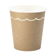 200ML KRAFT AND GOLD SCALLOPED CUPS X 8