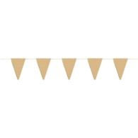 KRAFT AND GOLD SCALLOPED PENNANT GARLAND 3M