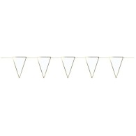 WHITE AND GOLD PENNANT GARLAND 3M