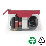 Transparent zipped case 185 x 120 x 60 mm in rPET