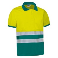 Short-sleeved high-visibility polo shirt