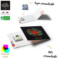 image 1 x 4g Organic square card with customisable ring