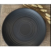 Black stoneware plate.