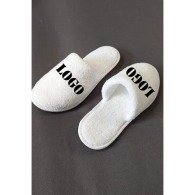 Fleece Slippers with Embroidered Logo