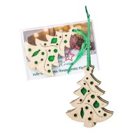 Felt and wood pendant - Christmas tree in a box