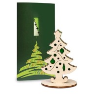 Premium greetings card with felt and wood figurines - Premium 4/0-c - Christmas tree