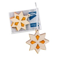 Felt and wood pendant - Star in a box