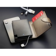 Leather wallet with Powerbank 2500mAh