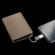 Leatherette credit card case with 2500mAh Powerbank 