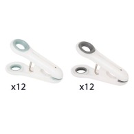 Pince linge x24 rubber ronde, blanc