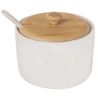 Sucrier en porcelaine blanche avec cuillère WHITEL