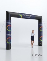 Small black inflatable arch 4.5 x 3.2m - Velcro printing