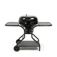 Charcoal barbecue with shelves