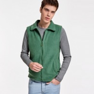 BELLAGIO - Fleece waistcoat with stand-up collar and tone-on-tone zip