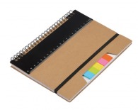Spiral hard cover notepad with bookmarks