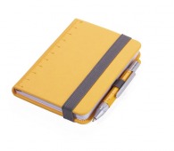 Notepad A7 imitation leather with pen