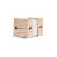 Notepad cube under wooden box