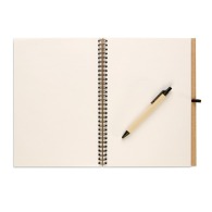 100-page recycled notebook with biodegradable hard cover pen picture