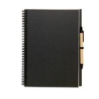 100-page recycled notebook with biodegradable hard cover pen