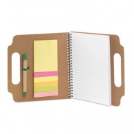 Repositionable notepad with pen and bookmarks
