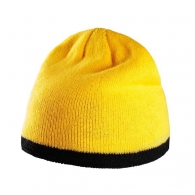 Beanie with two-colour contrasting band