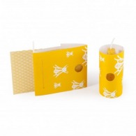 Beeswax candle with candleholder