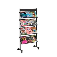 Brochure Displays Mobile 4 shelf 66 cm BLACK