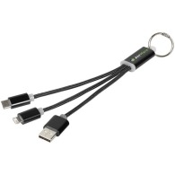 3-in-1 charging cable with Metal key ring