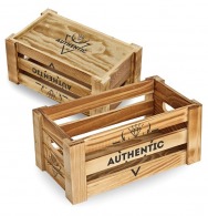 Light-coloured wooden box l