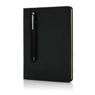 A5 notebook with hard cover touch pen