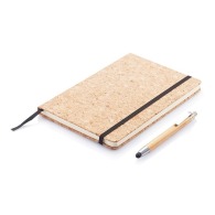 Cork notebook with bamboo pen
