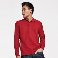 CARPE - Long sleeve polo shirt with 1x1 ribbed collar and cuffs