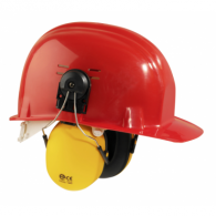 Construction helmet with earmuff
