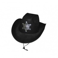 BLACK LUXURY SHERIFF HAT