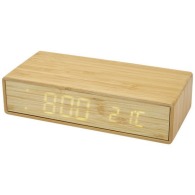 Minata bamboo induction charger with clock
