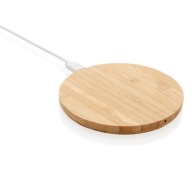 5W round cordless charger in FSC® bamboo